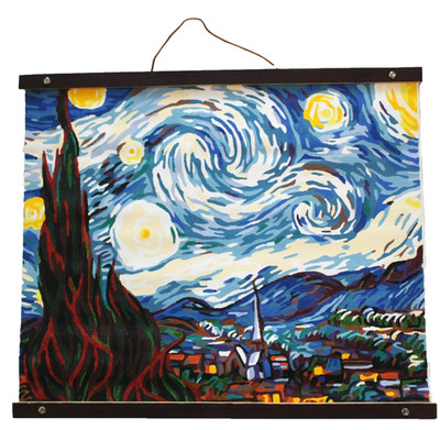 COMPLETED Van Gogh Starry Night Paint-by-number Kit Artist's Loft 20'' x 17''-SU