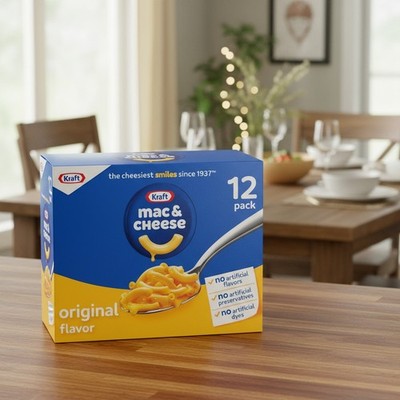 Kraft Mac and Cheese 12-Pack: 7.25 oz Boxes, No Artificial Flavors, Easy Meals