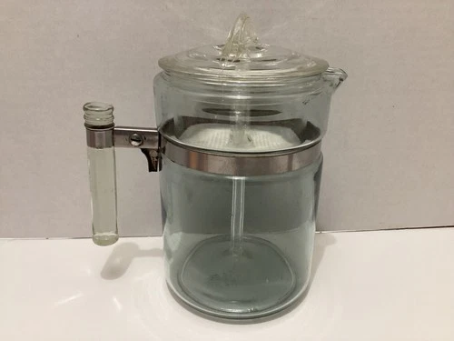 Vintage Pyrex Flameware Coffee Pot 7826-B W/ lid, Basket, Stem - Complete