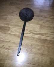 Vintage Blacksmith Made Metal Slotted Spoon Scoop Ladle / Slag Sifter Tool Decor