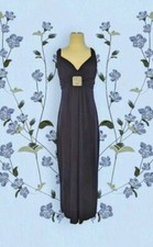 ENFOCUS STUDIO Navy Blue Formal Sleeveless Maxi Dress RHINESTONES Size 8 Women's