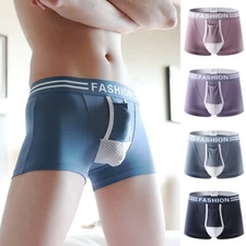 Men Underwear Boxer Shorts Separates Scrotum Modal Cotton Sexy Men'S Underpants