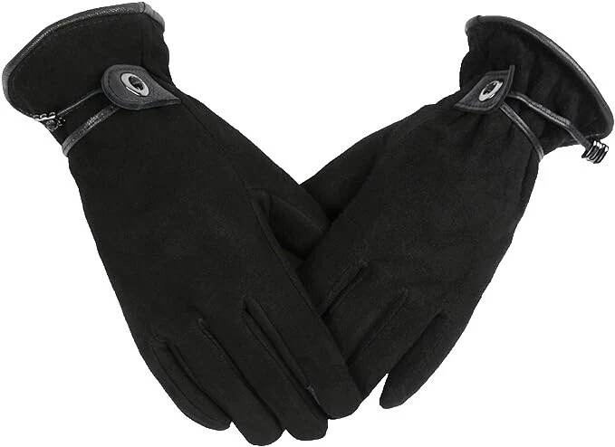 Leather Black Size S Gloves & Mittens for Women