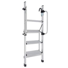 4-Step Floor Standing Bed Ladder Ladder w/ Adjustable Handrail 150kg/330.69lbs