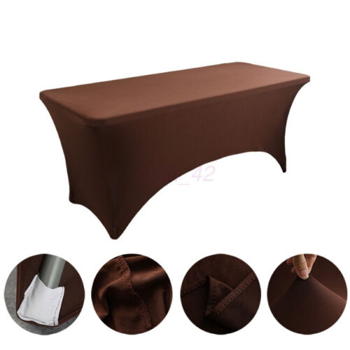 4ft 6ft 8ft FITTED Table Cloths Trestle Tablecloth Wedding Rectangle Table Cover - Picture 29 of 32