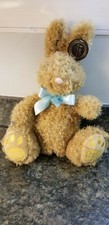 FAO Schwarz Brown Stuffed Bunny w/ Blue Ribbon NWT