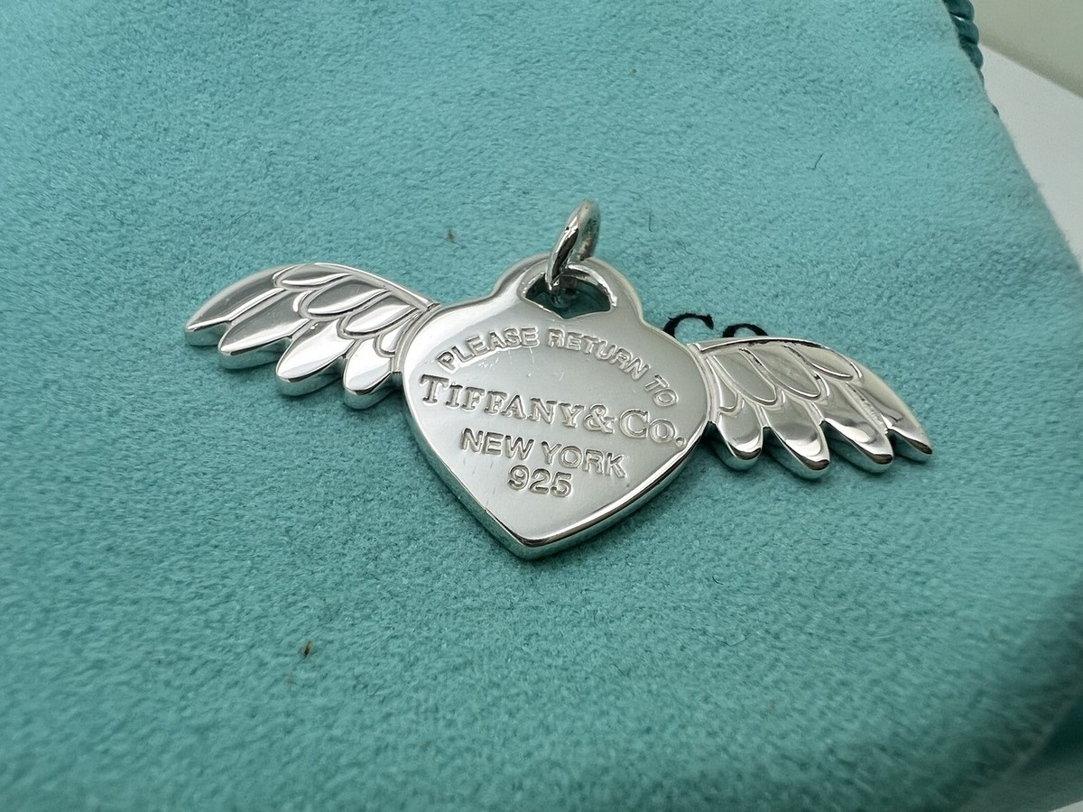 Tiffany Co Sterling Silver Return To Angel Heart Wings Charm