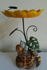 Decorative Bird Feeder 10" Sunflower Turtle Snail Bird Ladybug Mushroom Design