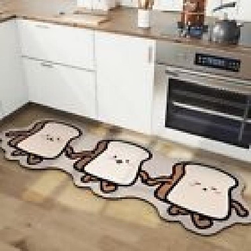 Irregular Shaped Cartoon Kitchen Long Rugs Polyester Entrance Doormat