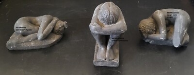 3 sculptures Michel Ferré (signed) nude women eroticism art deco