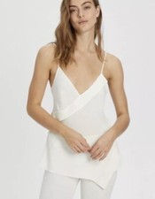 Theory Silk Crossover Cami in Ivory. NWT. Size Large. Retail- 255