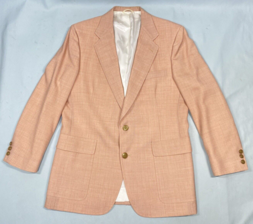 Mens Vintage Sport Coat 42 R REGULAR peach JACK NICKLAUS Heart Shaffner & Marx
