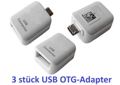 3 x Micro USB OTG USB Connector Adapter für Samsung Galaxy S4 S5 S6 S7 Edge Note