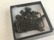 Vintage Country Western 1980's Bergamot Brass Works Belt Buckle USA