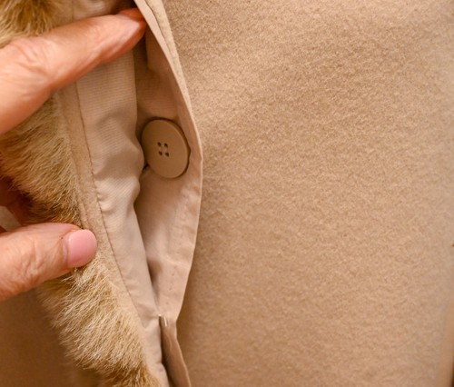 NEW with Tags Designer Albert Nipon Beige Wool Faux Mink Coat Size XL $275 - Picture 6 of 8