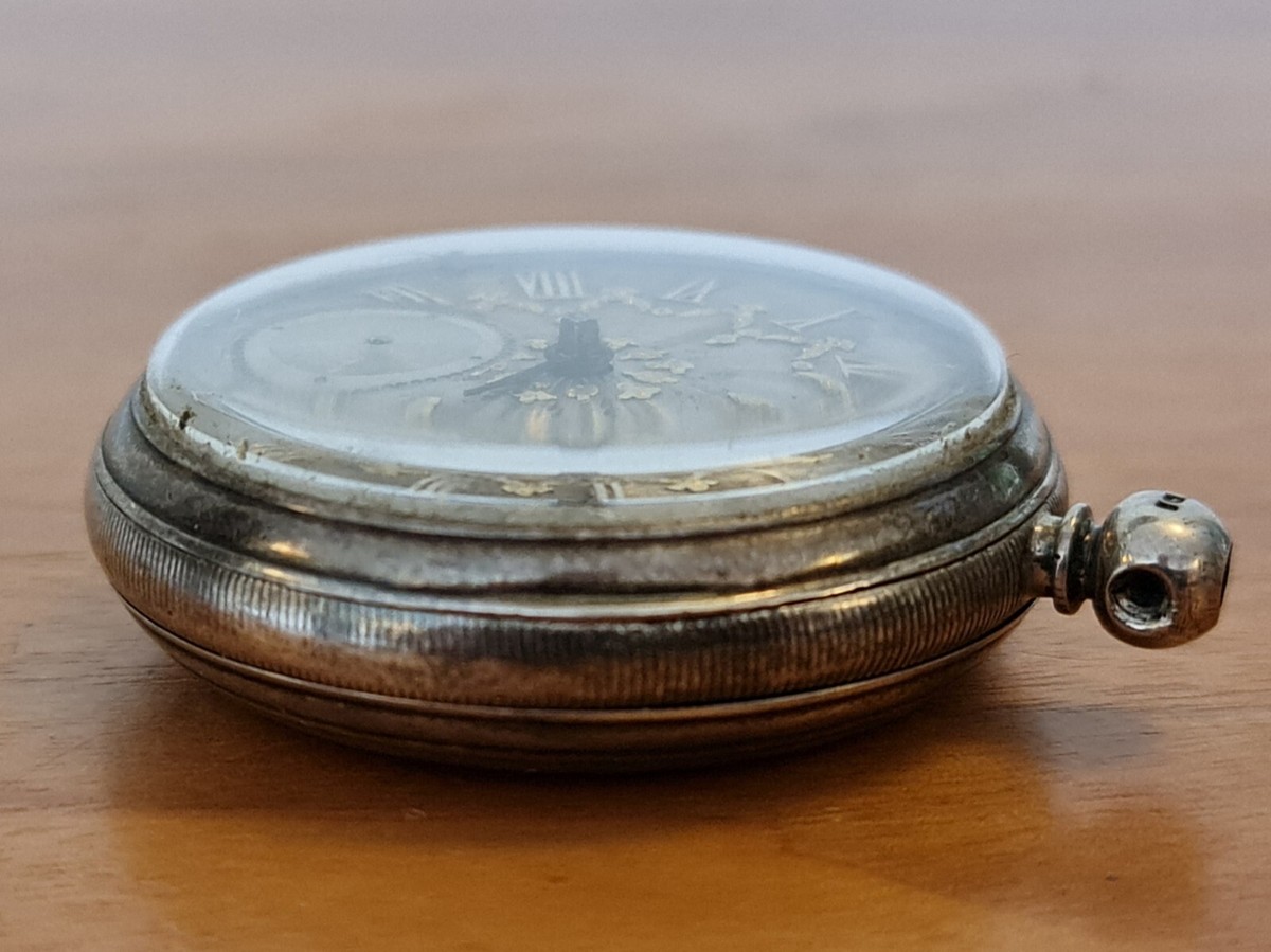 Montre De Poche Ancienne Pamson - Boîtier Double (Pair Case) Argent Massif - Remontage Clé à Fusée - Occasion Fonctionnelle