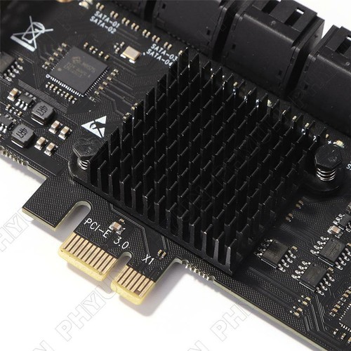 PCIE 1X to 12-Port SATA 3.0 Adapter Card Add on Cards Riser PCIE Card For Mining - Photo 7/12