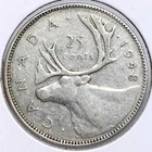 1948 Canada 25 twenty five cents SILVER - LOW COMBINED SHIP - C25-305