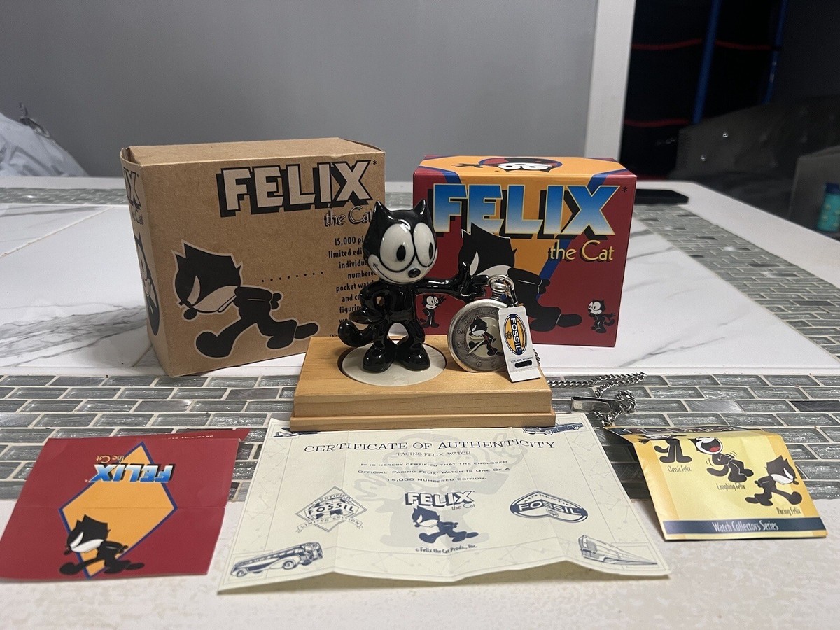 055 Vintage 90's New FELIX THE CAT LIMITED EDITION POCKET WATCH