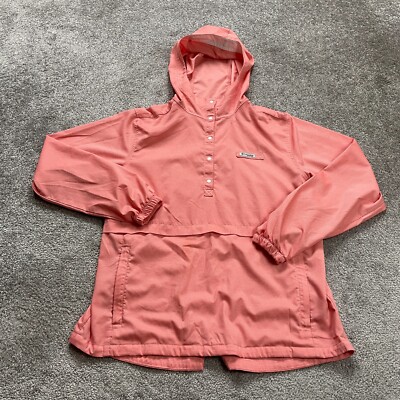 Columbia Tidal Tee Hoodie Windbreaker Jacket Mens Medium Peach Lightweight Snap