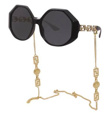 New Versace MOD. 4395 5345/87 Black Oversized Sunglasses w