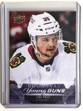 🦅 Luke Philp 23-24 UD Hockey UD Canvas Young Guns C215 Rookie RC Chicago
