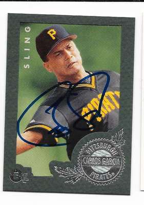 CARLOS GARCIA 1996 E-XL AUTOGRAPHED SIGNED # 253 PITTSBURGH PIRATES