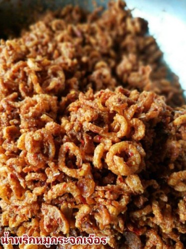 1x130g snack di maiale croccante tailandese peperoncino cipolla aglio fritto piccante pasto salato - Foto 7 di 9