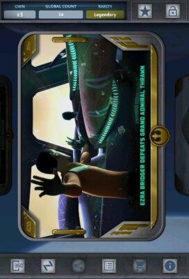 Star Wars Card Trader Join the Rebellion Legendary Gold Ezra defeats Thrawn 24cc