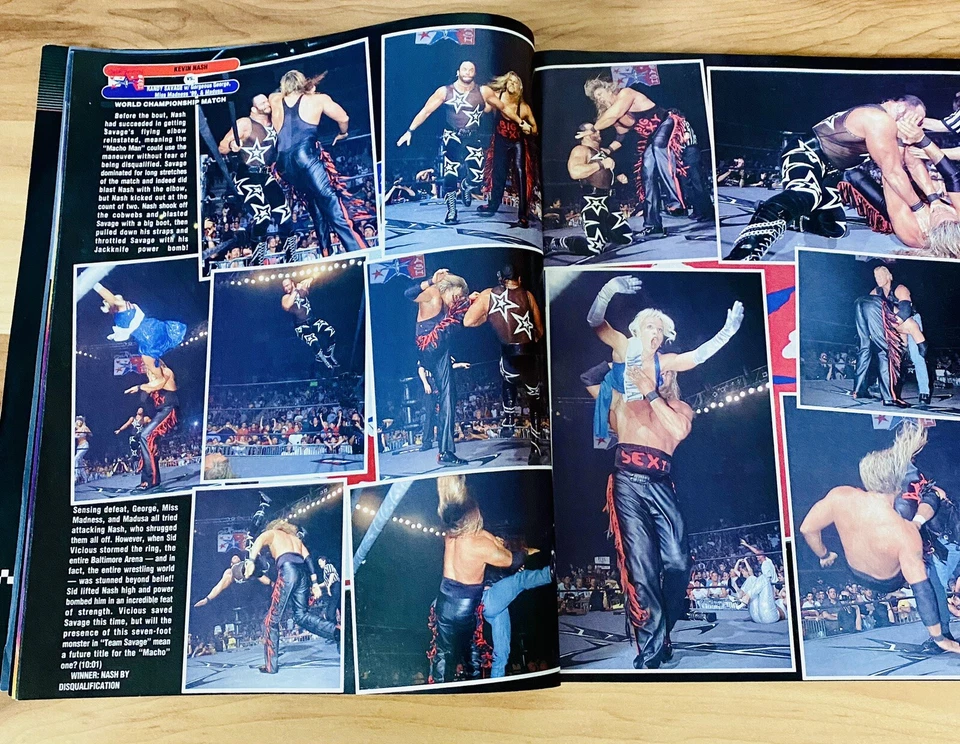 WCW World Championship Wrestling Magazine August 1999 #53 & Sting Poster Rare Foto 2 de 4