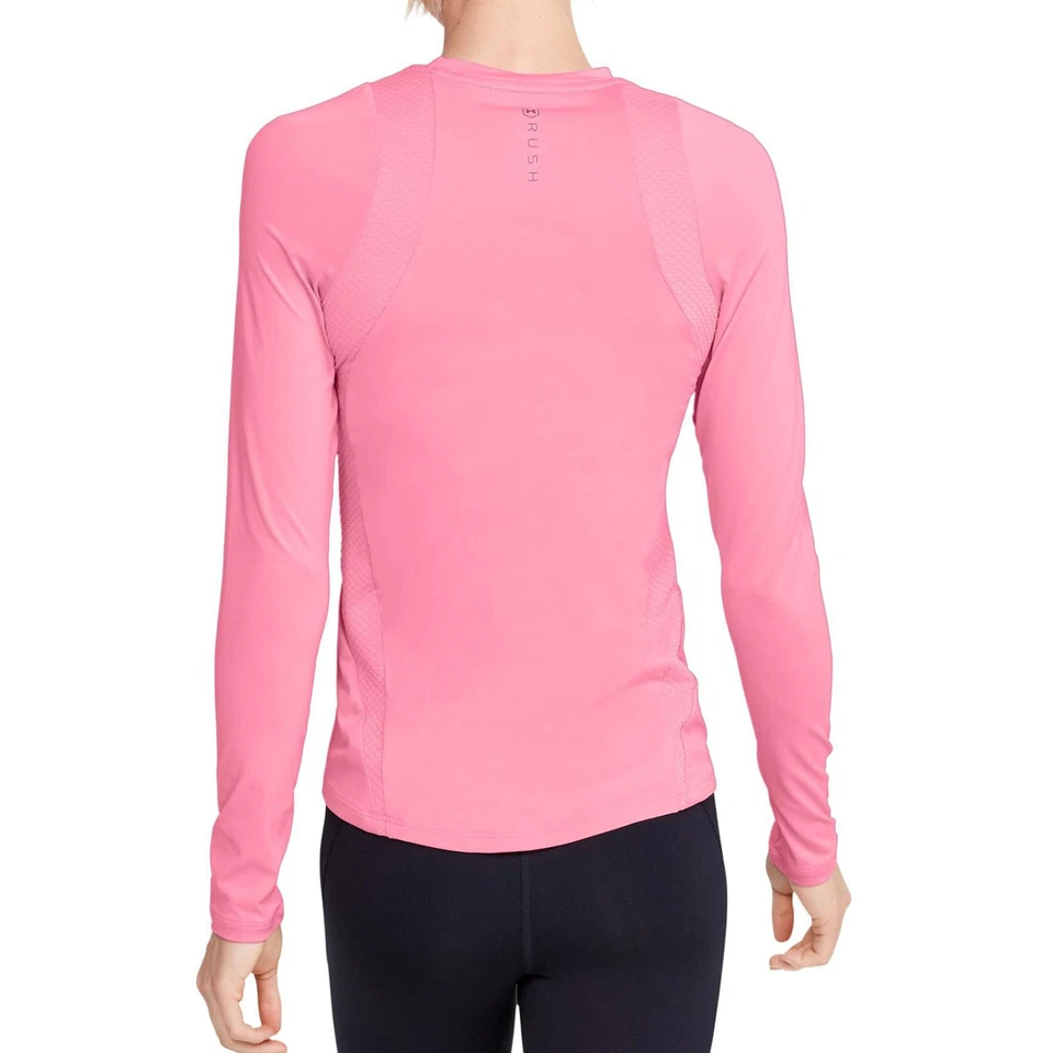 Under Armour Womens Rush Top Lipstick Pink Fitted Long Sleeved Training X Large - Image 4 of 4