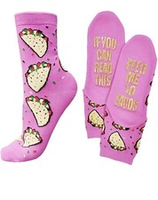 Taco Socks Sock Size 4-12 Novelty Gift If You Can Read Silly Gift Christmas
