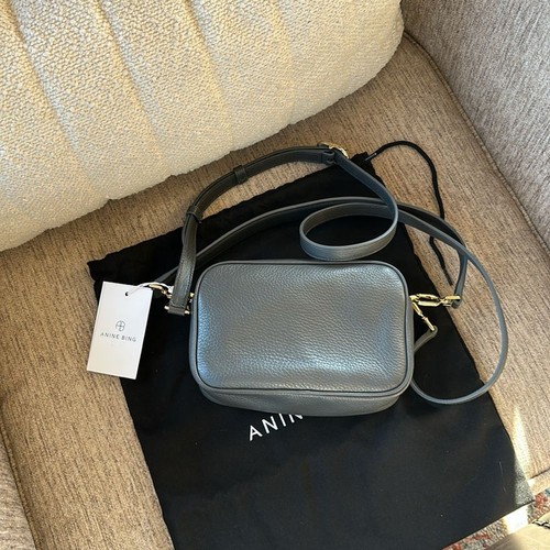 Anine Bing Lil Bag in Gray Leather Crossbody Bag - Picture 9 of 9