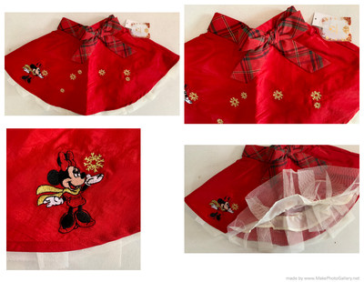 DISNEY STORE MINNIE MOUSE CHRISTMAS HOLIDAY SKIRT GIRLS  Sizes 2/3 4 5/6  NIP