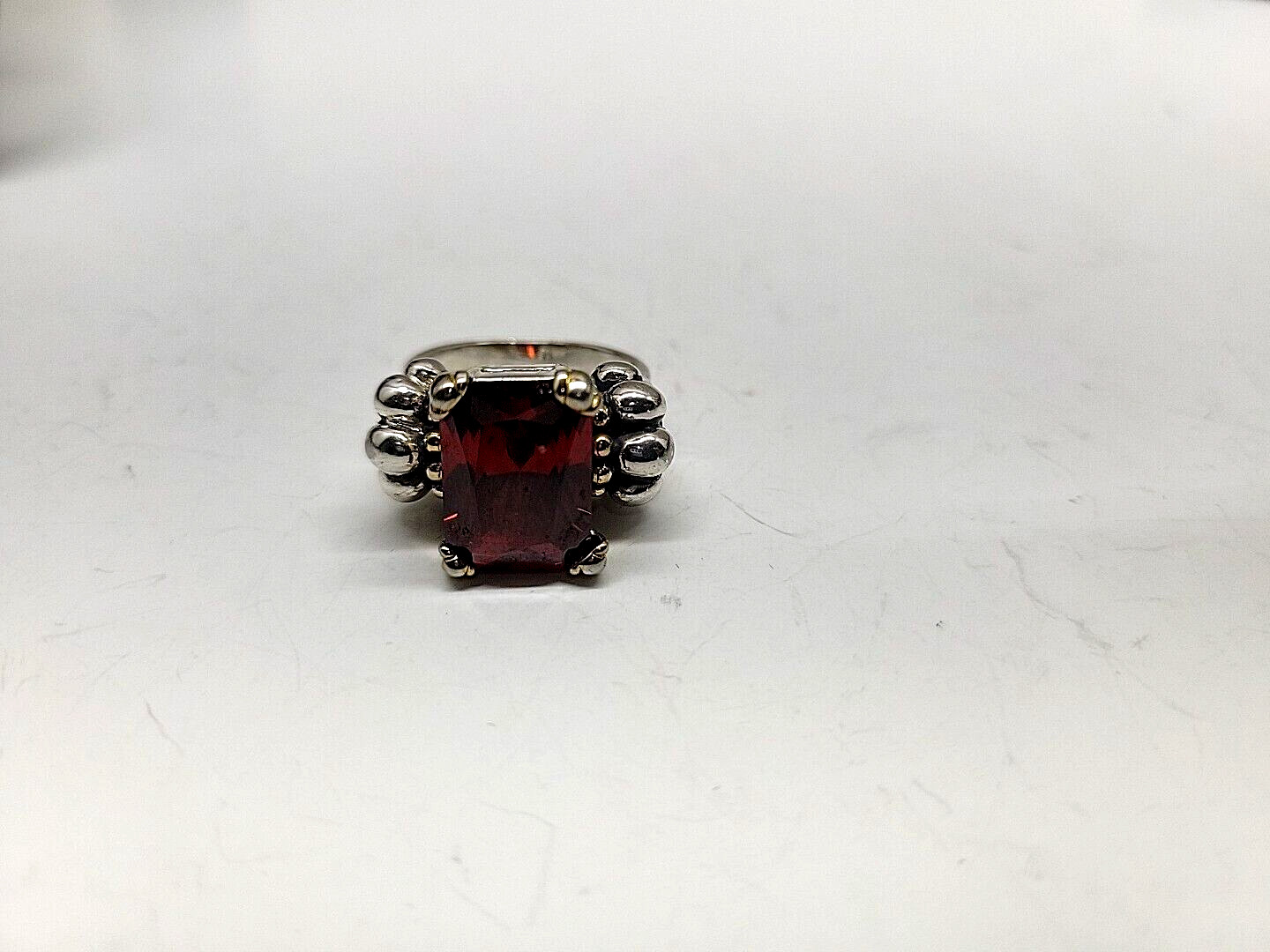 Ladies 925 sterling large ruby /garnet gemstone R… - image 10