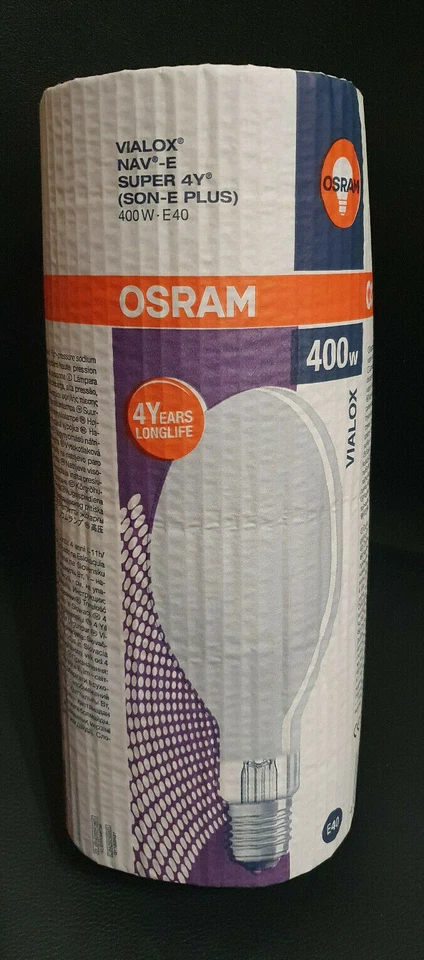 OSRAM VIALOX NAV-E Super 4Y / 400W E40 Natriumdampf-Hochdrucklampe *neu* in OVP