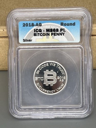 Bit coin Penny Co "BP" 2018 silver MS-68- bit coin Lealana CASASCIUS
