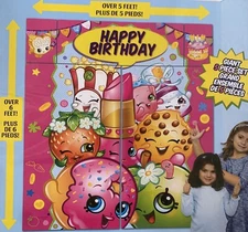 Shopkins Happy Birthday Backdrop Scene Setter Indoor Outdoor Wall Decorating Kit