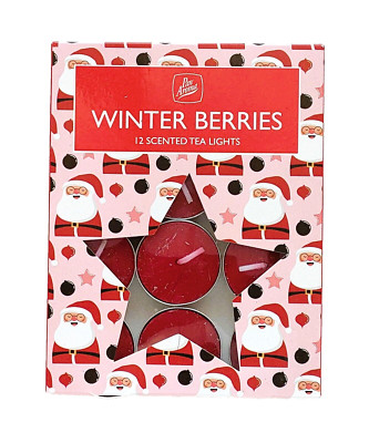 Winterbeeren - Duftteelichter - 12er Pack - rot - brandneu