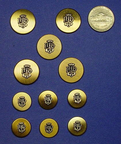 UNKNOWN BRAND REPLACEMENT BUTTONS 11 piece 2-TONE BUTTONS GOOD USED CONDITION. - Picture 4 of 7