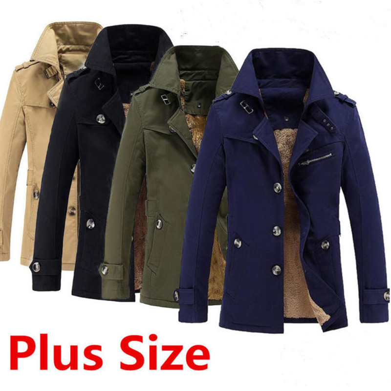 ALTRA Cappotto trench invernale uomo UK nuovo caldo spesso pile giacca pavone lungo soprabito