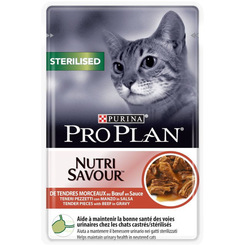 Pro Plan Gatto Adult Sterilised Maintenance Salsa Busta 85gr Manzo
