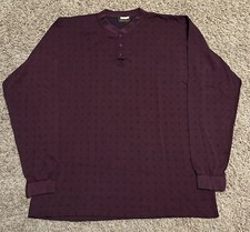 Vintage Eddie Bauer Shirt Mens XXL? Maroon Henley Pullover Made in USA