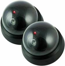Wireless Decoy Security Dummy Surveillance Camera with Flashing LED- 2 Pack