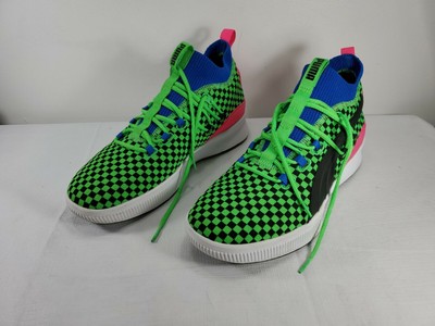 puma green and pink shoes