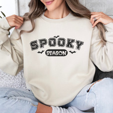 Spooky Season Halloween Fall Long Sleeve Crewneck Unisex Sweatshirt