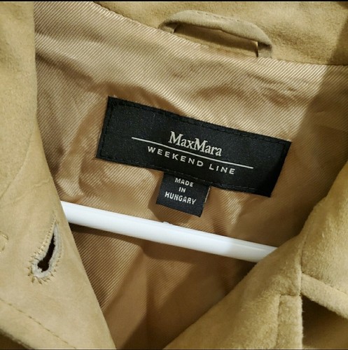 Maxmara weekend Camel tan suede Leather jacket sz 2 - Picture 5 of 12
