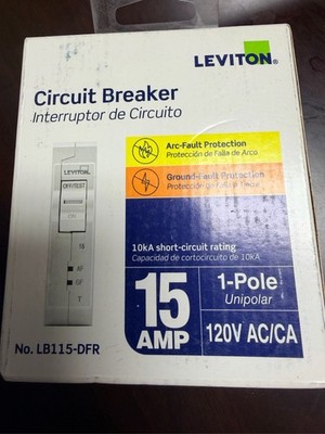 Leviton LB115-DFR 15A 1-Pole 120V Dual Function AFCI/GFCI Breaker lot of 4