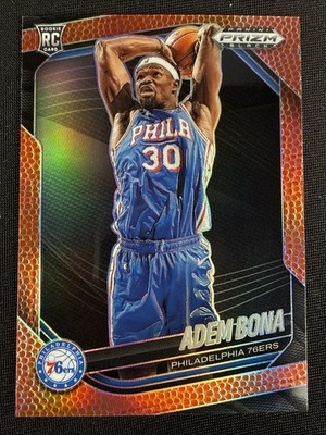 Adem Bona Rookie Card RC 2024-25 Panini Prizm Black Basketball Prizm /225 #196