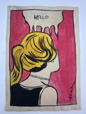Roy Lichtenstein COA Art Painting Original Drawing Vintage Paper Signed